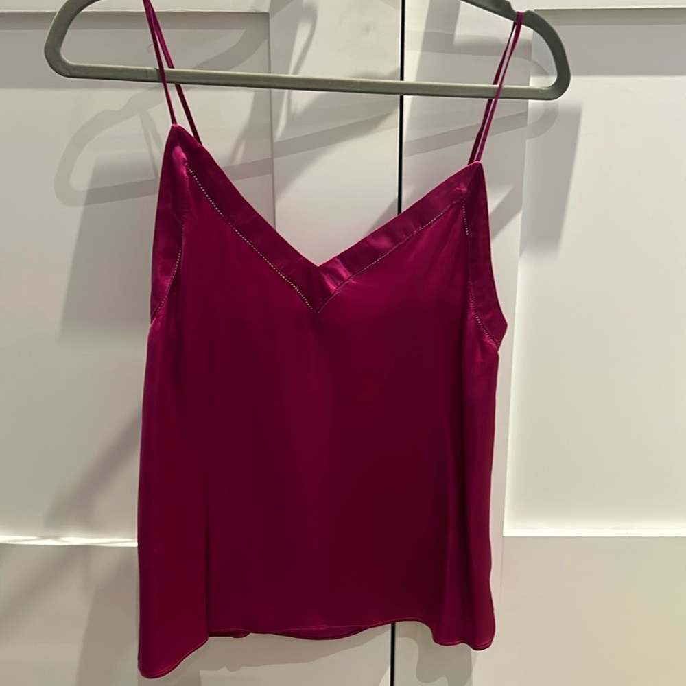 Pink silk camisole aritzia